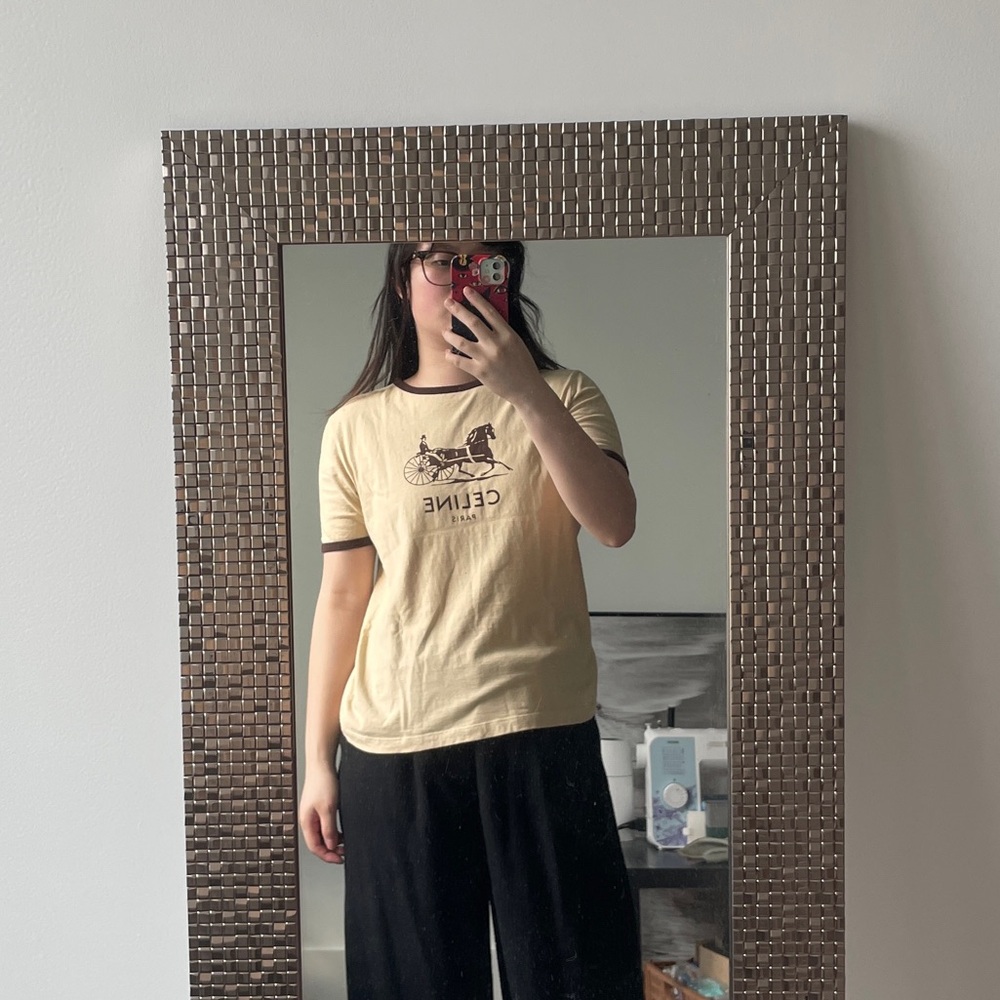 Celine Light Tan Graphic Tee